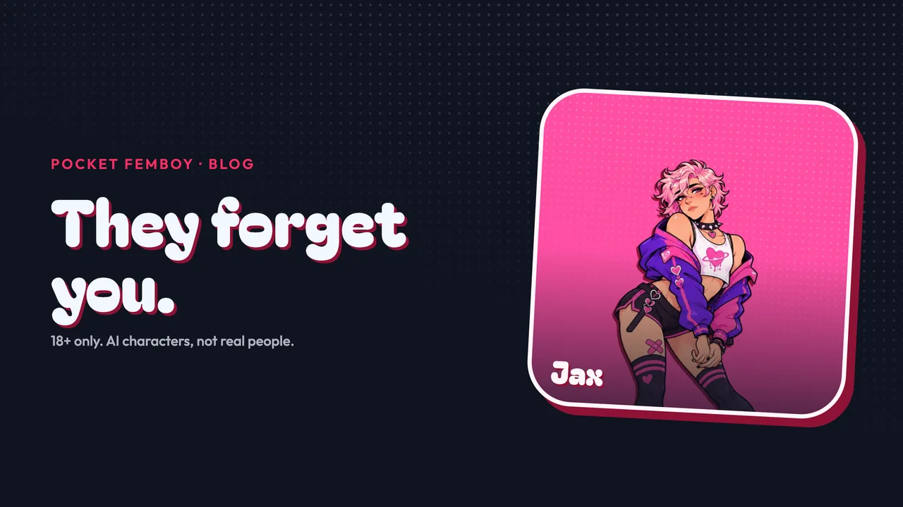 Jax on his sticker beside the words "They forget you.", on navy.