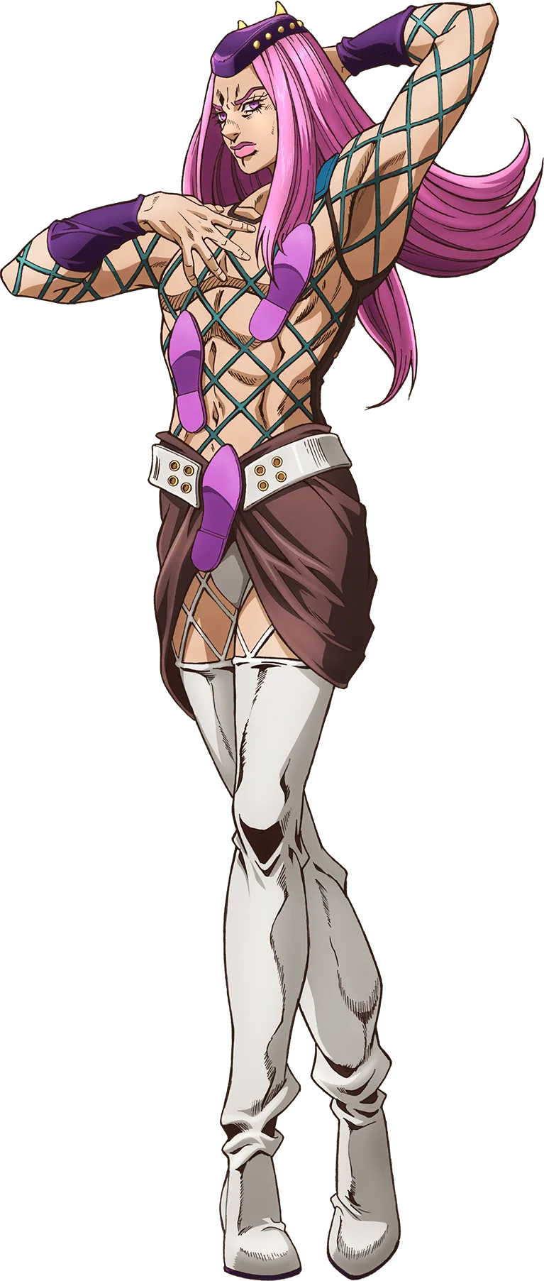 Narciso Anasui, official character art from Stone Ocean
