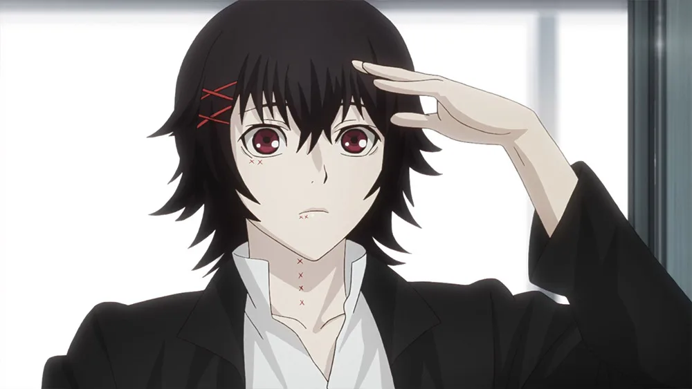 Juuzou Suzuya saluting, from the Tokyo Ghoul anime