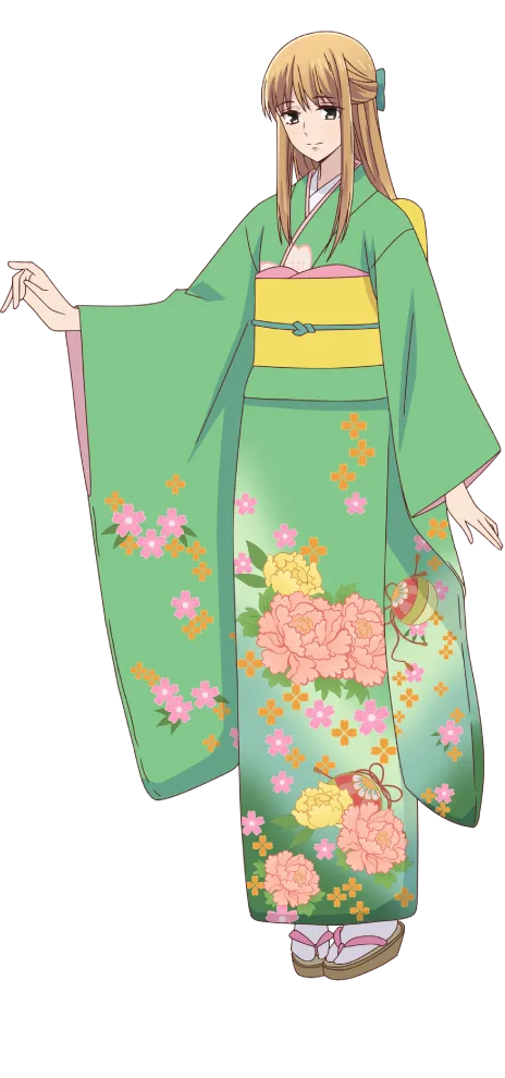 Ritsu Sohma in a kimono, official character art from Fruits Basket